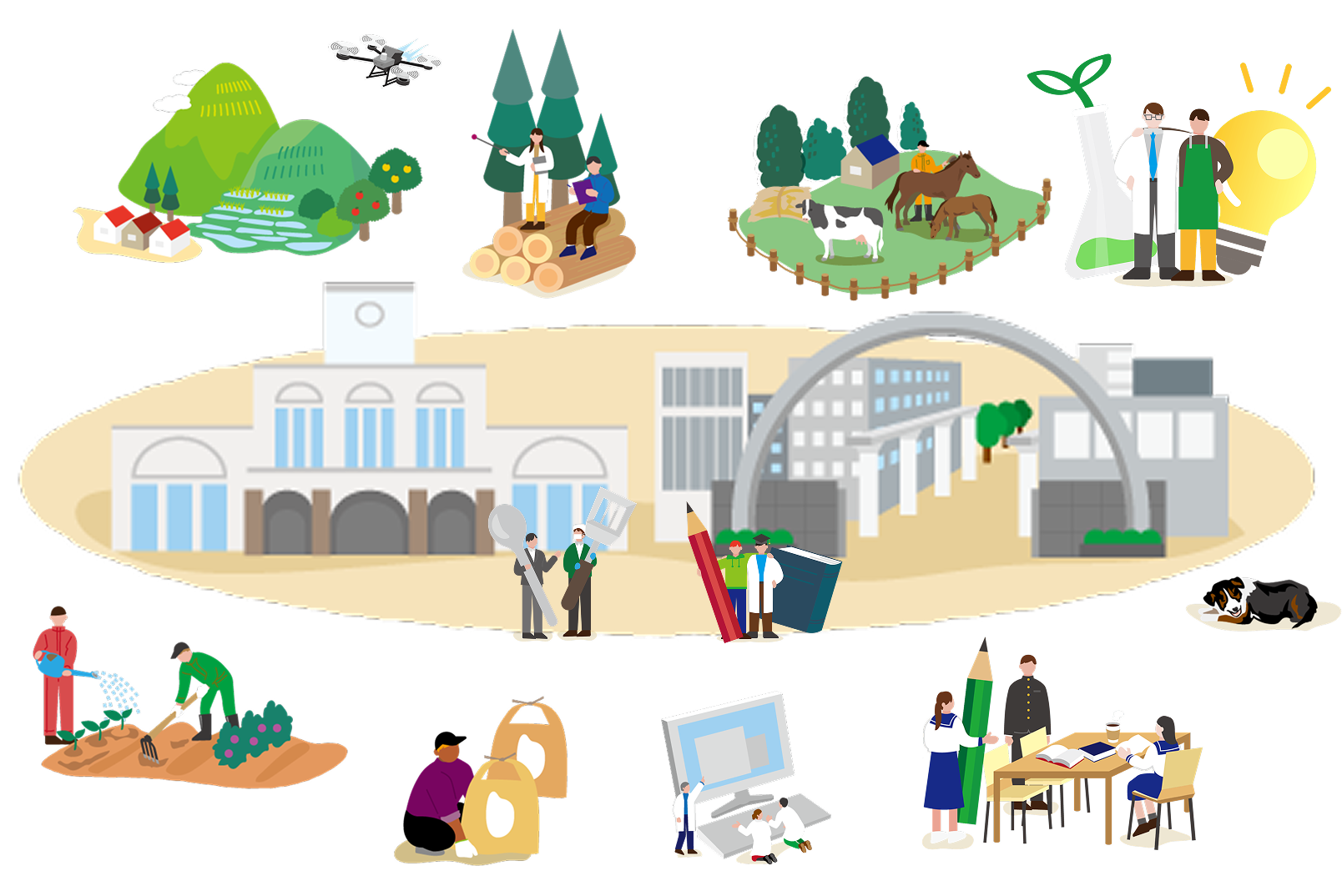 共創拠点の体制イラスト